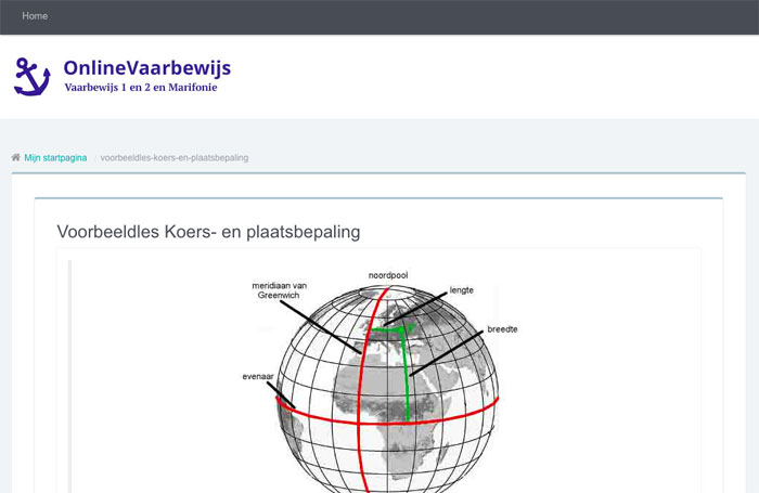 Voorbeeldles koers en plaatsbepaling