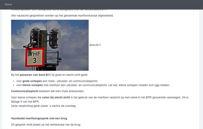 Voorbeeldles nautisch verkeer